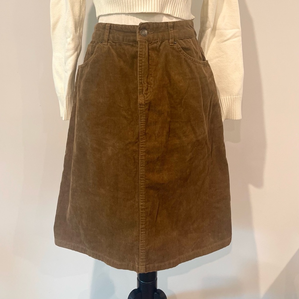 Chocol Raffine Robe Brown High Waist Corduroy A Line Mid Skirt Japan Brand